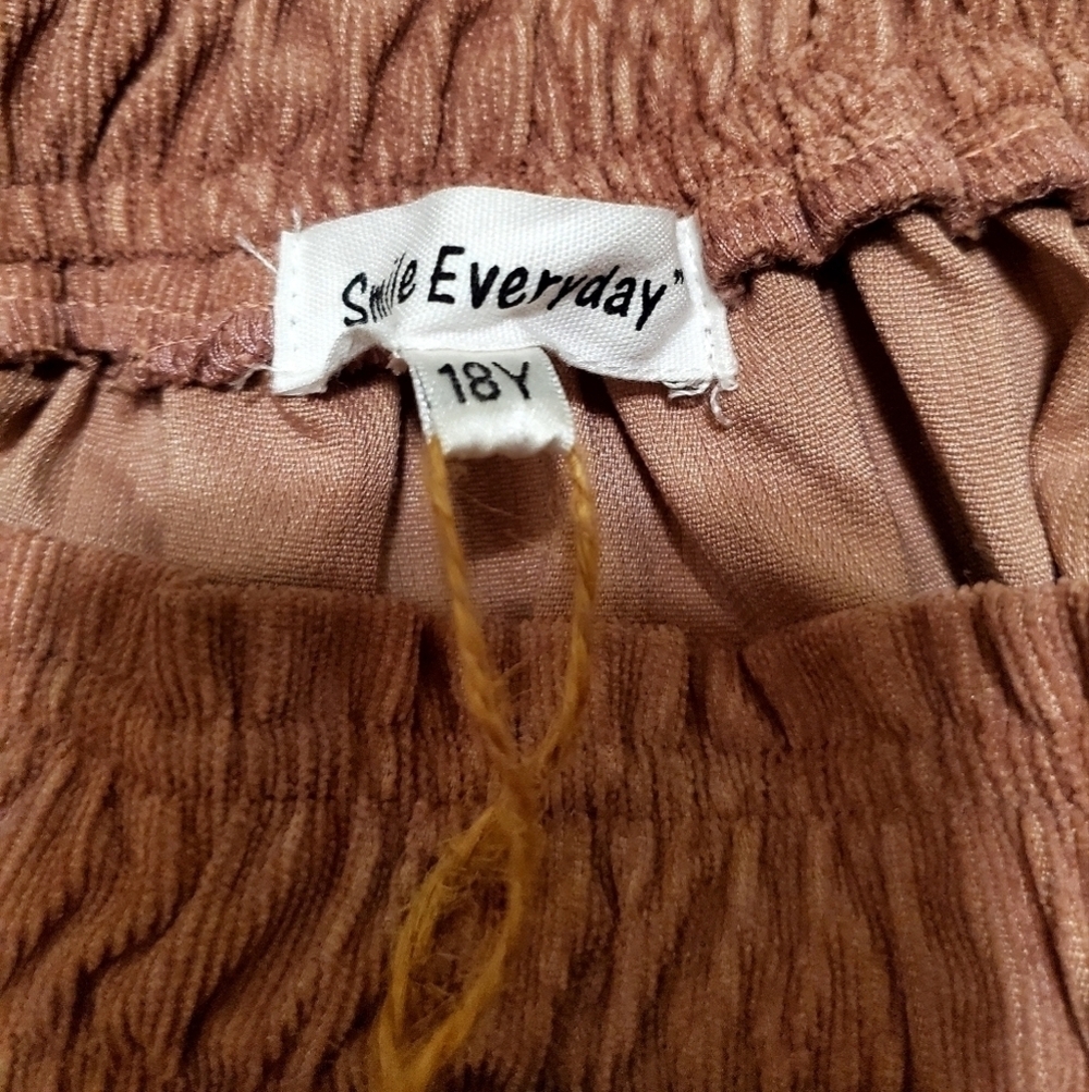 Smile Everyday Girls Tiered Mauve Corduroy Fairy Cottagecore Skirt Sz 18y XL NWT - Picture 5 of 9